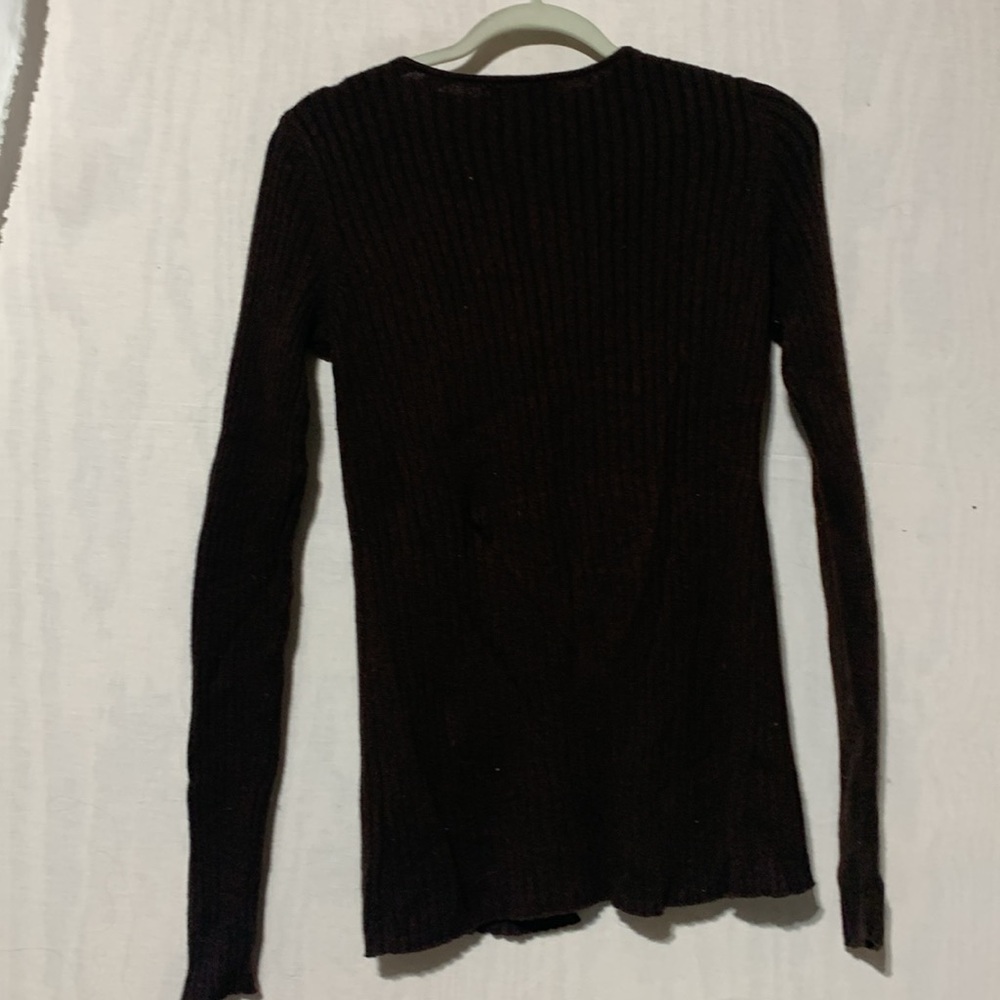 Something Navy Brown Ribbed Cardigan - Picture 6 of 7
